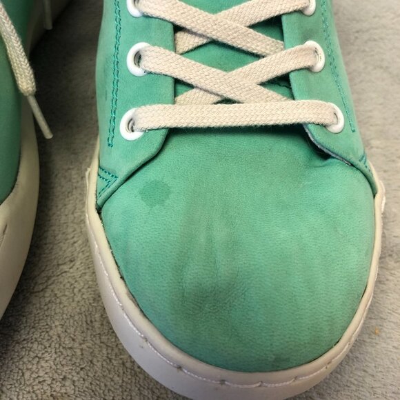 Softinos Isla Washed Comfort Lace Up Green Leather Sneakers - Picture 14 of 14